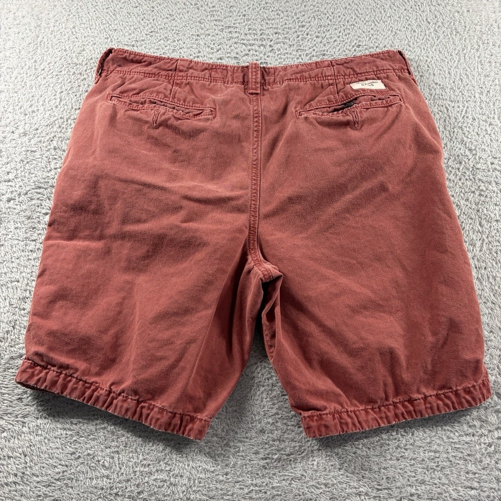 Abercrombie & Fitch Chino Shorts Mens 34 Burnt Red 9" Inseam Board Shorts - Picture 2 of 12